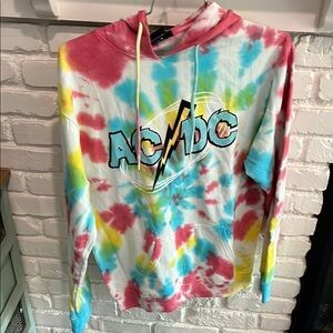 AC/DC Red and Blue Sweatshirt with Iconic Logo